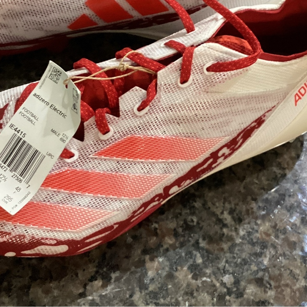 Adidas Adizero Electric Red and White Cleats